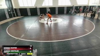 105 lbs Cons. Round 2 - Ayonna Hunter, Newcastle vs Sabrina Gentzler, Worland