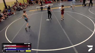 106 lbs Quarterfinal - Maverick Baker, MN vs Kash Koopmans, IA