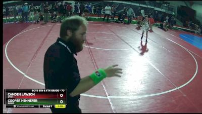 70 lbs Semifinal - Cooper Hennefer, Idaho vs Camden Lawson, Utah