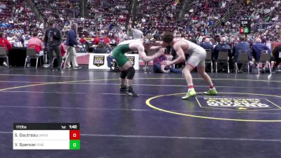 172 lbs Semifinal - Sam Gautreau, Owen J. Roberts vs Vaughn Spencer, Pine Richland