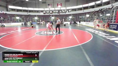 145 lbs Champ. Round 2 - Sawyer Fetterolf, Penns Valley Area Hs vs Marcos Escalante, Newark Valley Sr HS