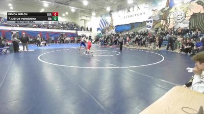 120 lbs Quarterfinal - Devon Welch, Clearwater Valley vs Justus Peregrina, Coeur D Alene