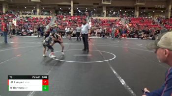 76 lbs Quarterfinal - Danny Lampert, Winfield Youth Wrestling Club vs Hunter Hartman, South Central Punishers