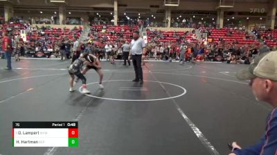 76 lbs Quarterfinal - Danny Lampert, Winfield Youth Wrestling Club vs Hunter Hartman, South Central Punishers