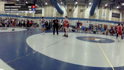 14U Boys FS - 100 lbs 3rd Place Match - Owen Pennington, Center Grove Wrestling Club vs Brady Ramirez, Contenders Wrestling Academy