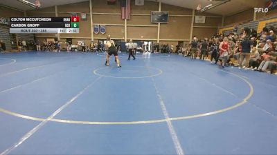 285 lbs Cons. Round 2 - Colton Mccutcheon, Doane vs Carson Groff, Grand Canyon University
