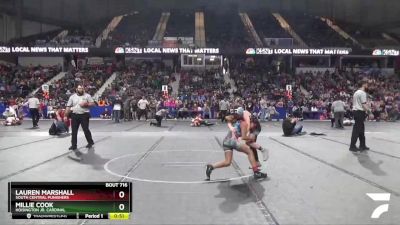 80 lbs 1st Place Match - Lauren Marshall, South Central Punishers vs Millie Cook, Hoisington Jr. Cardinal