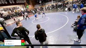145 lbs Cons. Round 2 - Brett Meyers, Coeur D`Alene High School vs Aaron Johnson, Coeur D`Alene High School