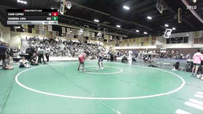115 lbs Semifinal - Gabriel Lira, Inland Elite Wrestling Club vs Cain Lopez, Peterson Grapplers