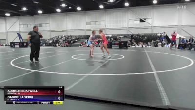 135 lbs Round 5 (6 Team) - Addison Braswell, Georgia vs Gabriella Sergi, Florida