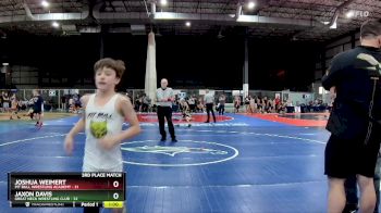 70 lbs 3rd Place Match - Joshua Weimert, Pit Bull Wrestling Academy vs Jaxon Davis, Great Neck Wrestling Club