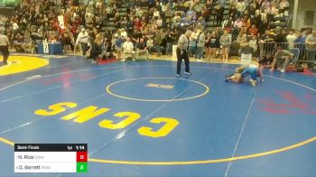 107 lbs Semifinal - Nolan Rice, Connellsville vs Dylan Barrett, Penn Trafford