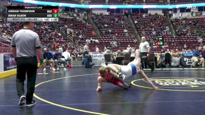 160 lbs Quarterfinal - Jordan Thompson, Bradford vs Ewan Olson, Derry Area