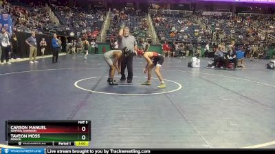 3A 113 lbs Cons. Round 2 - Carson Manuel, Central Davidson vs Taveon Moss, Person