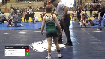 88 lbs Semifinal - Graysen Carpenter, Trion Mat Dogs vs Luke Nichols, North Hall Jr Trojans