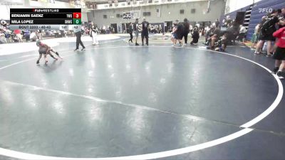 40-43 lbs Round 4 - Mila Lopez, Socal Hammers Wrestling Club vs Benjamin Saenz, Threshold Wrestling Club