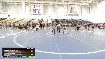 86 lbs Cons. Semi - Tayveon Justice, Warrior Warehouse Wrestling vs Owen Grant, New Hartford / Sauquoit Youth Wrestling