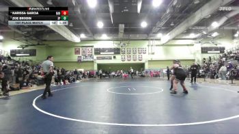 190 lbs 1st Place Match - Karissa Garcia, BANNING vs Zoe Brodin, SAN PEDRO