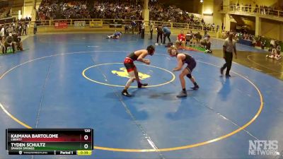 120 lbs Cons. Semi - Kaimana Bartolome, Liberty vs Tyden Schultz, Spanish Springs