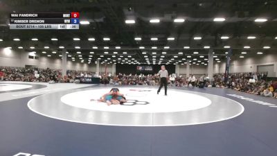 105 lbs Cons. Sub-semis - Kimber Drenon, Windsor Youth Wrestling vs Wai Fandrich, Montana