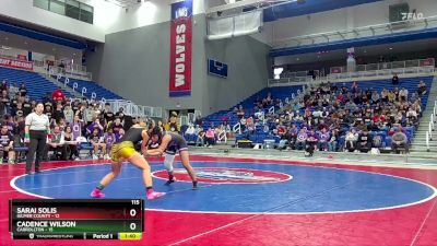 115 lbs Semis & 3rd Wb (16 Team) - Sarai Solis, Gilmer County vs Cadence Wilson, Carrollton