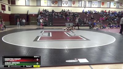 115 lbs Round 3 (3 Team) - Kiersten Swart, Mount Vernon vs Sarah Greiner, Independence