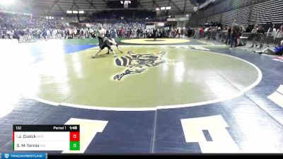 132 lbs Quarterfinal - Jacob Cusick, Washington vs Guadalupe Munoz-Torres, Ilwaco Youth Wrestling