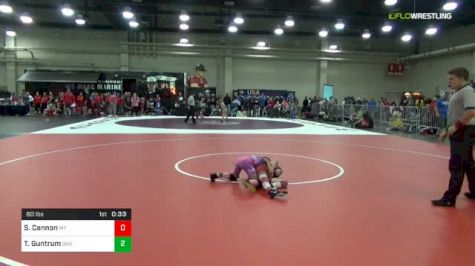 60 lbs Semifinal - Sydney Cannon, Mt. Zion Kids Club vs Talea Guntrum, Oak Glen