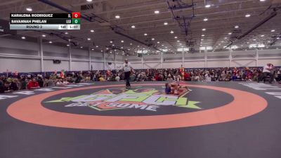 82 lbs Round 2 - Karalena Rodriguez, Unattached vs Savannah Phelan, Lake Gibson Braves