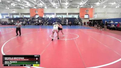 285 lbs Champ. Round 2 - Nicholai Brotzman, Pennsylvania College Of Technology vs Nick Franco, Brockport