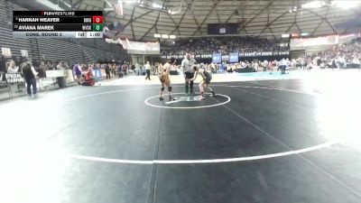 Girls 2A 130 lbs Cons. Round 2 - Aviana Marek, West Valley (Spokane) (Girls) vs Hannah Weaver, Kingston (Girls)