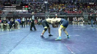 1A-215 lbs Champ. Round 1 - Porter Shetler, Regina, Iowa City vs Peyton Hackett, Kingsley-Pierson