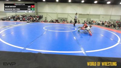 55 lbs Rr Rnd 1 - Jolee Bryant, Super Girls K-6 vs Madison (MJ) Vigil, POWA K-6