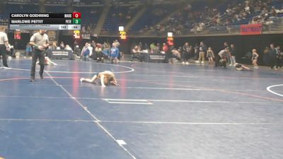 55 lbs Quarterfinal - Carolyn Goehring, Mars vs Marlowe Pettit, Peters Township