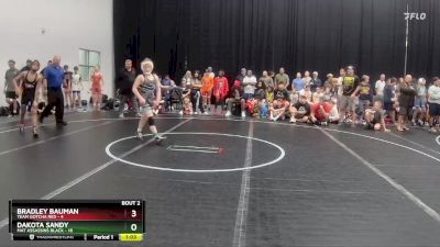 100 lbs Semis (4 Team) - Bradley Bauman, Team Gotcha Red vs Dakota Sandy, Mat Assassins Black