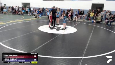 95 lbs Rr1 - Raelynn Page, Baranof Bruins Wrestling Club vs Julia Dunlap, Avalanche Wrestling Association