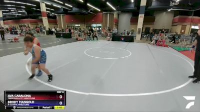 108 lbs Cons. Round 3 - Ava Cabalona, Takedown-City Wrestling vs Brody Mangold, X-CLUSIVE Wrestling