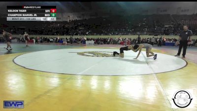 128 lbs Consi Of 16 #2 - Keldon Tiger, Sapulpa Jr High vs Champion Manuel Jr., MacArthur Wrestling