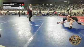 88 lbs Round Of 16 - Hayden Beckwith, Miami Takedown Club vs Hayes Daniel, Honey Badgers Wrestling Club