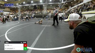 49 lbs Round Of 16 - Steel Fife, Tecumseh Youth Wrestling vs Oliver Campbell, Elgin Wrestling