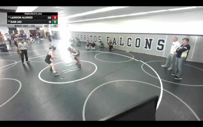 132 lbs Champ. Round 3 - Landon Alonzo, Canyon High School vs Sam Aid, Big Kat