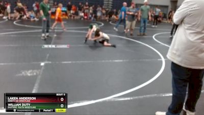 70 lbs Round 1 - William Duty, Eastside Youth Wrestling vs Laken Anderson, Ninety Six Wrestling