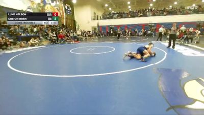 126 lbs Cons. Round 3 - Colton Rush, Coeur D Alene vs Luke Nelson, Clearwater Valley