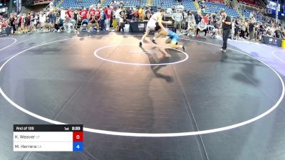 144 lbs Rnd Of 128 - Keagan Weaver, UT vs Maddox Herrera, CA