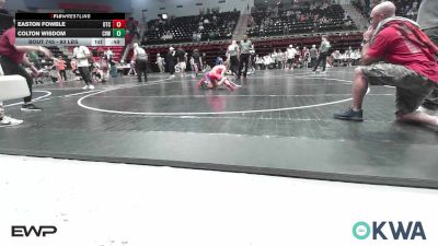 80 lbs Consi Of 4 - Easton Fowble, Owasso Takedown Club vs Colton Wisdom, Caney Valley Wrestling