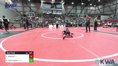 76 lbs Semifinal - Carter Malone, Owasso Takedown Club vs Xylin Pennington, Henryetta Knights Wrestling Club