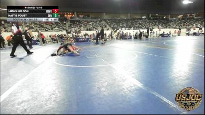 90 lbs 5th Place - Jaidyn Wilson, Mustang Bronco Wrestling Club vs Hattie Foust, Shelton Wrestling Academy