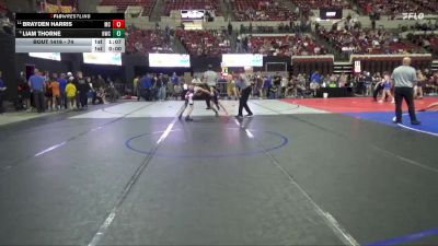 74 lbs Champ. Round 1 - Brayden Harris, Miles City vs Liam Thorne, Heights Wrestling Club