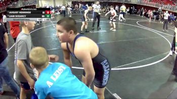 100 lbs Quarterfinal - August Hennings, Nebraska Boyz vs Liam Scearcy, IronHawk Wrestling Academy
