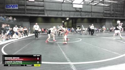 100 lbs Quarterfinal - Brodee Bryan, Shelton Wrestling Academy vs Carson Slayman, Oz Trojan Wrestling Club